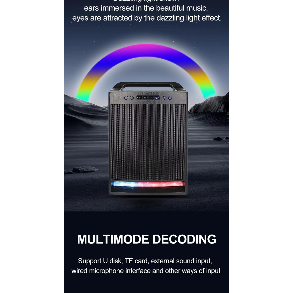 ลำโพงบลูทูธ รุ่น ZQS8170 ดอกลำโพง8นิ้ว ฟรีไมค์ลอยแบบชาร์จ/รีโมท ตัวใหญ่เสียงแน่น รองรับ AUX TF USB ส