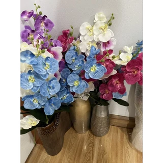ดอกกล้วยไม้ ดอกฟาแลยผ้า (พร้อมส่งจากไทย)(ดอกกล้วยไม้1ก้าน บาน7+ตูม3 รวม10ดอกก้านยาว45ซม.)ดอกกล้วยไม้ง ดอกฟาแลน กล้วยไม้