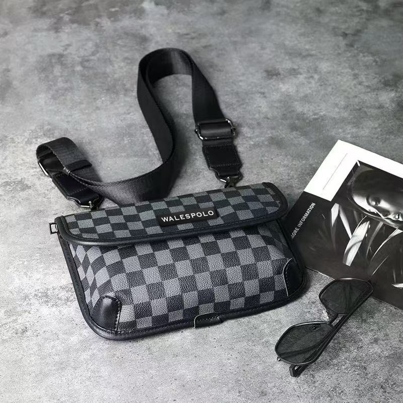 (สินค้าใหม่พร้อมส่ง) กระเป๋าสะพายข้าง Fashion bag สไตล์สปอร์ต หนังPU ของขวัญวาเลนไทน์ผู้ชาย