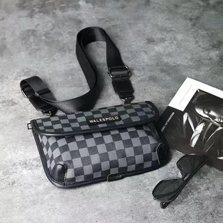 (สินค้าใหม่พร้อมส่ง) กระเป๋าสะพายข้าง Fashion bag สไตล์สปอร์ต หนังPU ของขวัญวาเลนไทน์ผู้ชาย