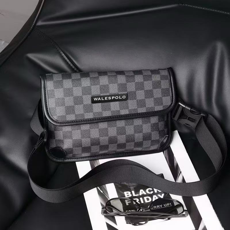 (สินค้าใหม่พร้อมส่ง) กระเป๋าสะพายข้าง Fashion bag สไตล์สปอร์ต หนังPU ของขวัญวาเลนไทน์ผู้ชาย