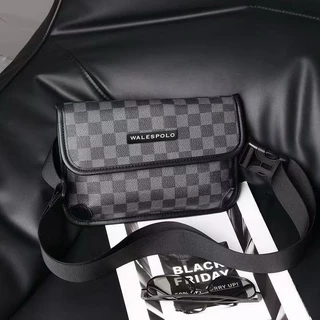 (สินค้าใหม่พร้อมส่ง) กระเป๋าสะพายข้าง Fashion bag สไตล์สปอร์ต หนังPU ของขวัญวาเลนไทน์ผู้ชาย