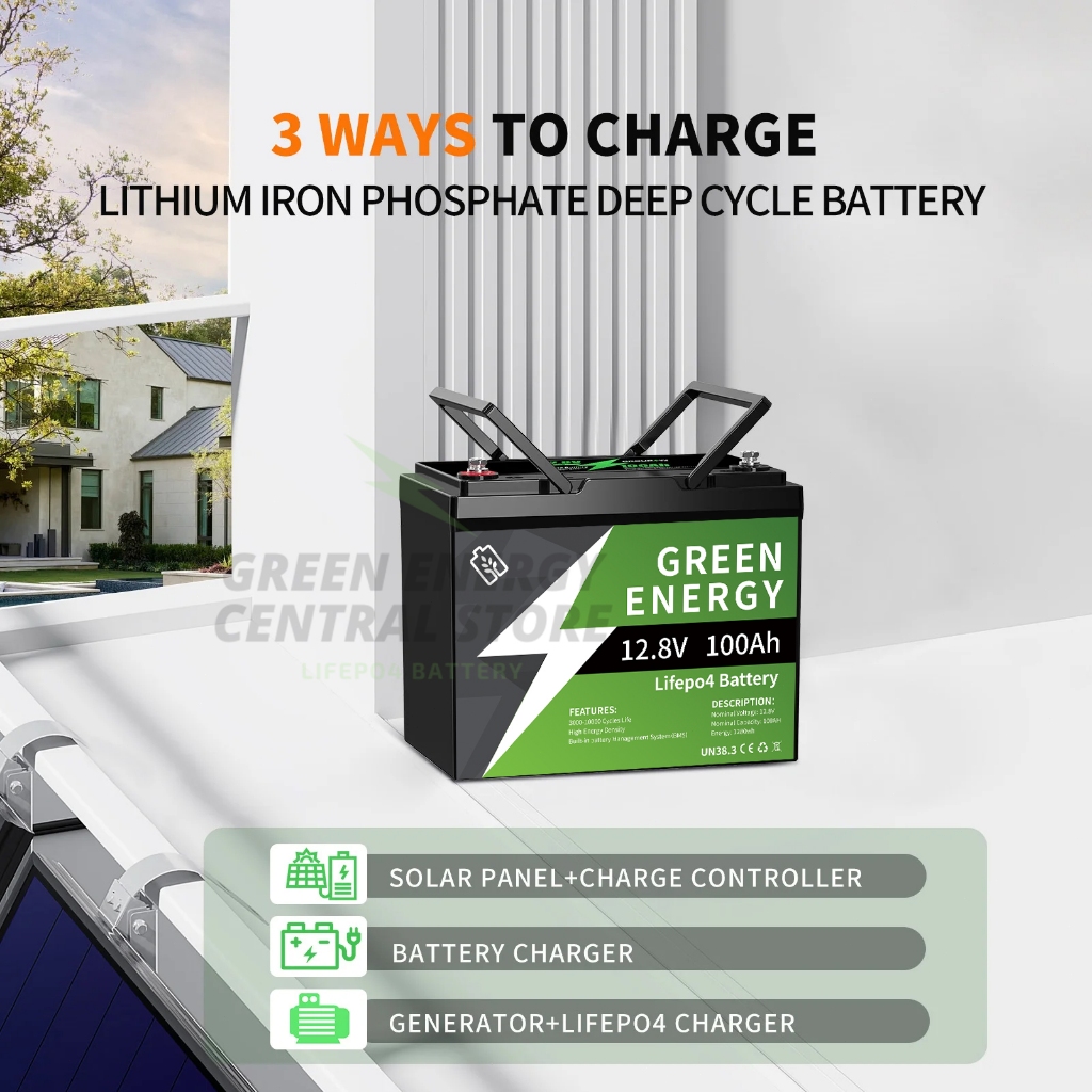 แบตลิเธียม 12.8V 100AH แบตลิเธียม lifepo4 24V 100AH Battery แบตเตอรี่พลังงานแสงอาทิตย์  Life Time 10ปี การป้องกัน BMS - รูปที่ 5