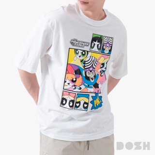 DOSH MEN'S OVERSIZED T-SHIRTS POWERPUFF GIRLS เสื้อยืดโอเวอร…