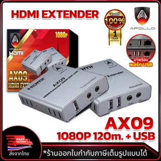 APOLLO HDMI Extender 60M+USB รุ่น AX09 ตัวแปลงภาพและเสียง HD…