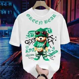เสื้อไซส์ใหญ่พิเศษ เสื้อยืด Fat Man คอกลม ผ้านุ่ม ใส่สบาย เย็นสบาย ลายหมีฮิปฮอป