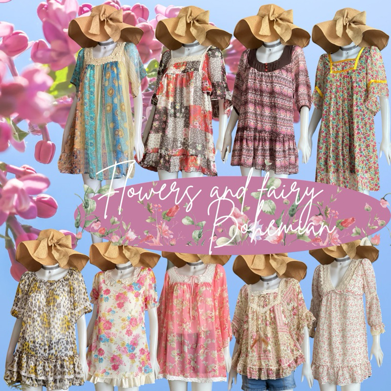 🌷🦋 เสื้อแฟรี่ โบฮีเมี่ยน เสื้อแฟชั่นผู้หญิงลายสวยใส่สบาย
