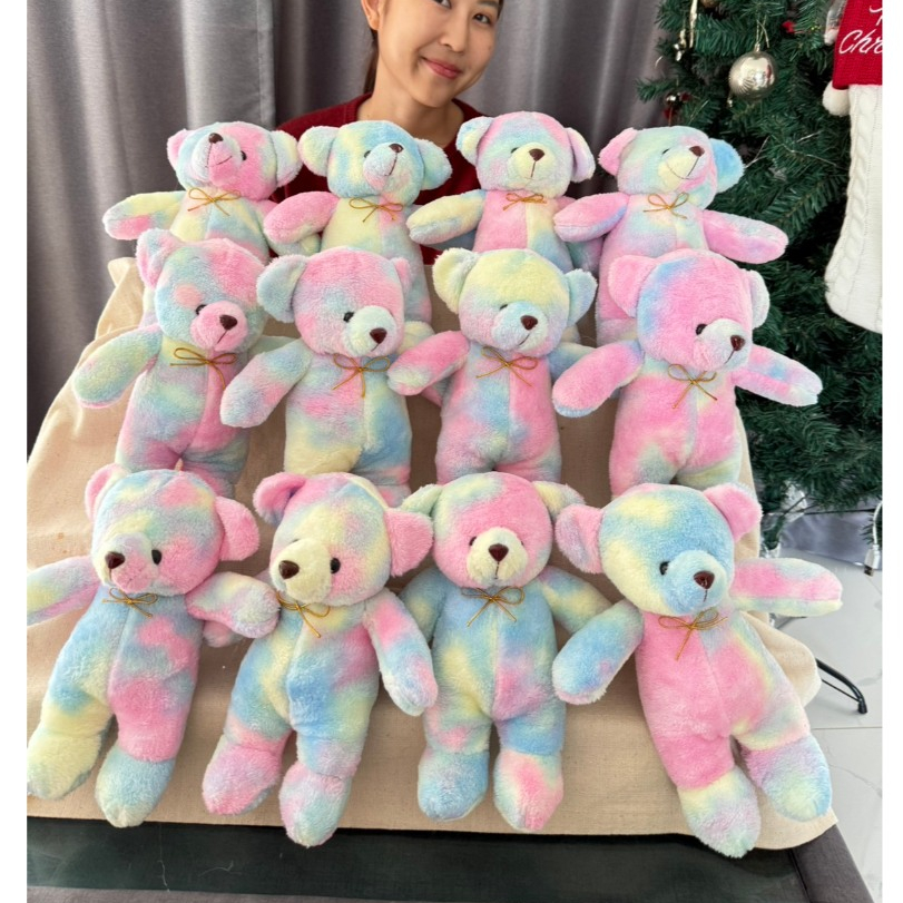 ตุ๊กตาหมียกโหล(ได้ 12 ตัว) ขนาด 6-9 นิ้ว ขนนุ่มพิเศษ ขนเงา เหมาะสำหรับแจก ให้ของขวัญ