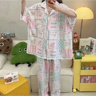 ชุดนอนผ้าไหมอิตาลีบิ๊กไซส์ อก 60 แขนสั้นขายาว ผ้าบางเบาใส่สบาย