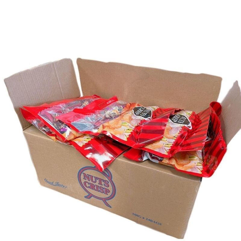 Nuts Crisp ขายส่ง ขนมถั่วตุ๊บตั๊บ ถั่วอัดแท่ง （500g* 24 ถุง）