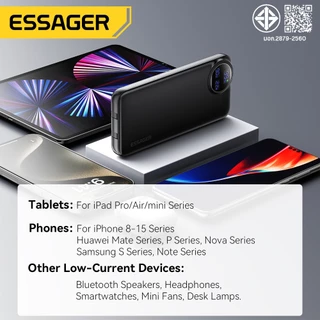 Essager พาวเวอร์แบงค์ 22.5W 10,000 mAh/20,000 mAh อะแดปเตอร์ USB Type C ชาร์จเร็วสำหรับเครื่องชาร์จโทรศัพท์มือถือแบบเร็ว