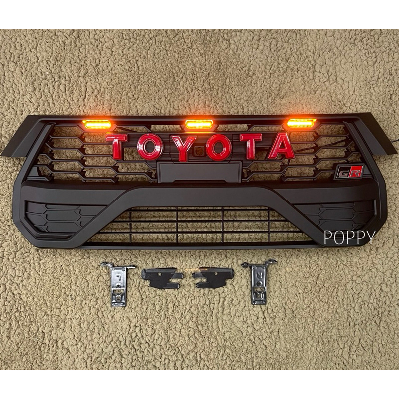 กระจังหน้า กระจังหน้าแต่ง มีไฟ โตโยต้า รีโว่ GR ปี 2024 Toyota revo 2024 FRONT GRILL TOYOTA REVO 202