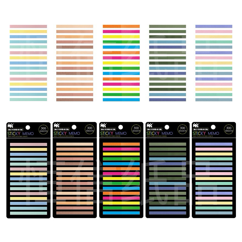 [300ชิ้น] แถบไฮไลท์โปร่ง กระดาษโน๊ตไฮไลท์โปร่งแสง ไม่ต้องง้อปากกา strip  sticky note