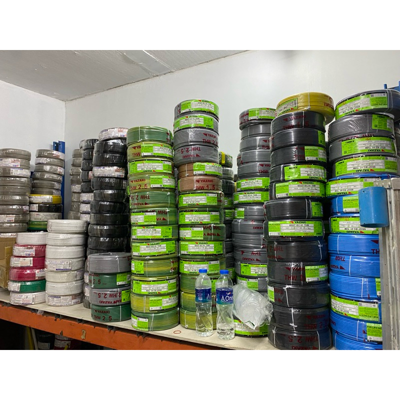 สายไฟ yazaki thw  1x1.5-6 สีเทา ทองแดงแท้ มาตรฐาน ราคาถูก