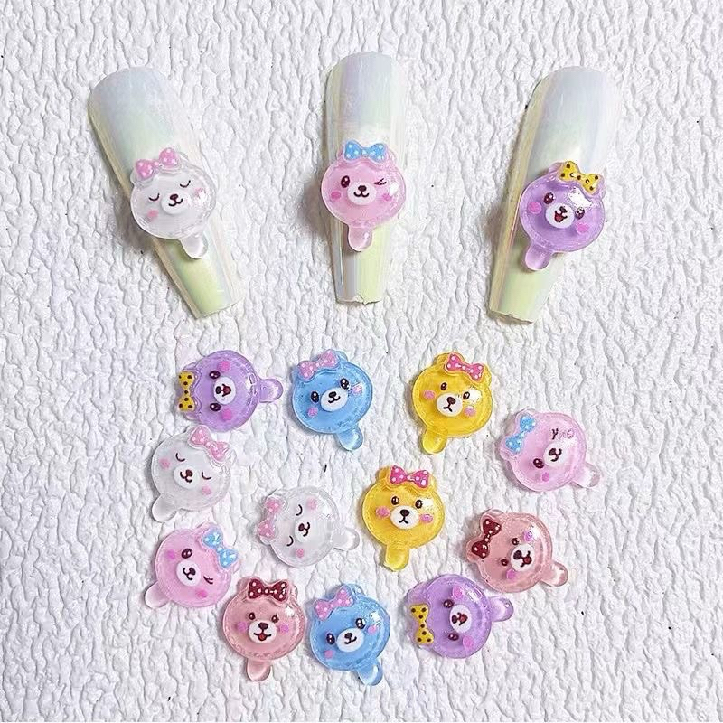 อะไหล่การ์ตูนสุดคิ้วท์ คละสี น่ารักมาก ติดเล็บ DIY ได้เล้ย 50 ชิ้น/ห่อ สินค้าพร้อมส่ง