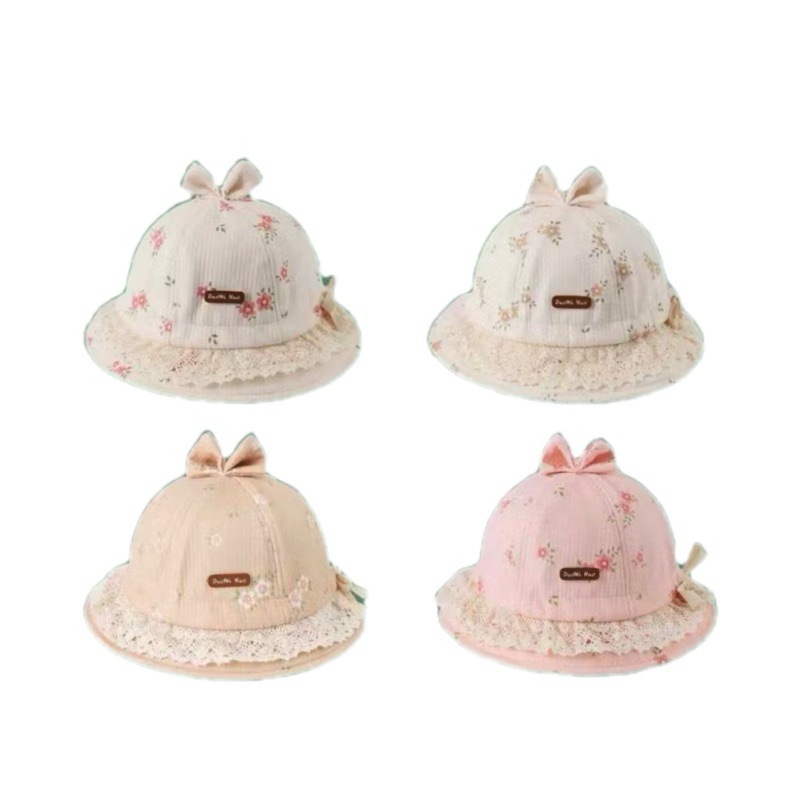หมวกเด็กลายน่ารัก หูตุ๊กตามีเชือกผูกข้าง ปรับขนาดหัวได้ 40-48CM