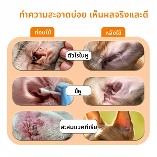กำจัดไรหูภายใน 3 วินาที 60ml ยาหยอดหูแมว น้ำยาล้างหูแมว ป้องกันไรหูแมว น้ำยาเช็ดหูสุนัข โลชั่นเช็ดหู หูไม่เหม็นไม่คัน