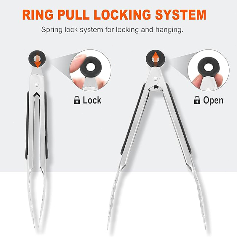 ที่คีบอาหาร คีมคีบอาหาร คีบอาหาร วัสดุสแตนเลส ด้ามจับยาวสะดวกสบายและปลอดภัย - รูปที่ 2