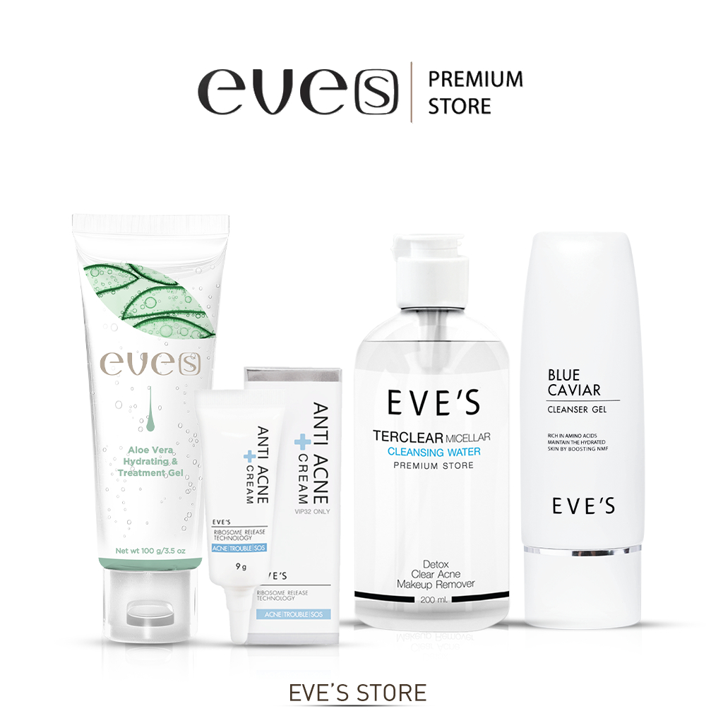 EVE'S อีฟส์ เซต หน้าใส ไม่มีสิว อีฟส์ สิวอักเสบ สิวอุดตัน ฟื้นฟูผิว ลดสิว รักษาสิว สิวผื่น