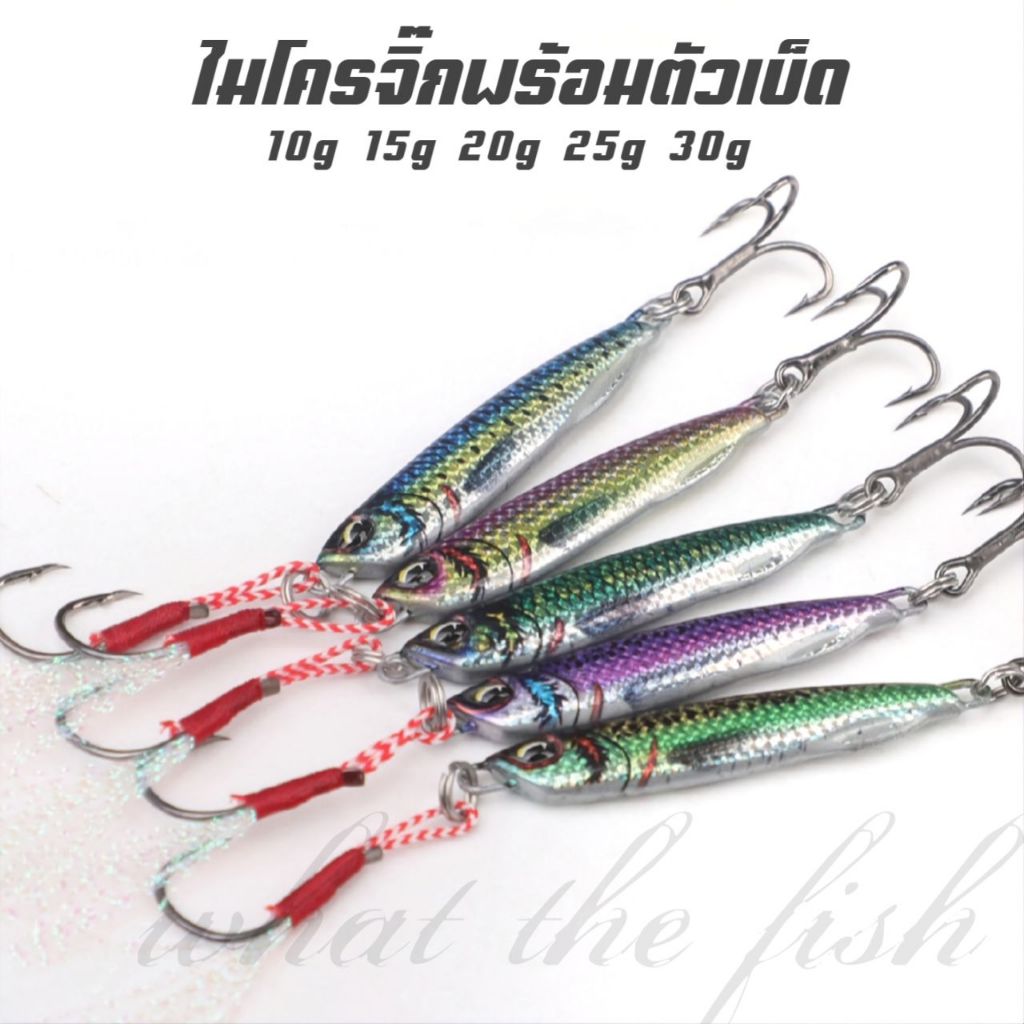 ไมโครจิ๊ก 10g - 30g (พร้อมตัวเบ็ด) Micro jig เหยื่อปลอม เหยื่อตกปลาทะเล เหยื่อปลอมทะเล R148