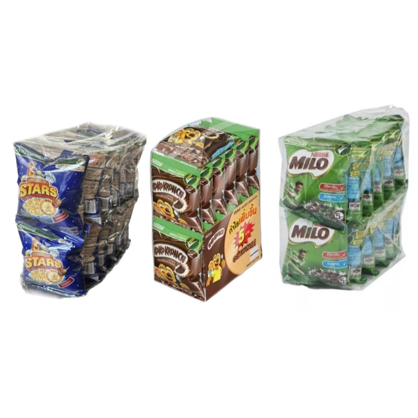 (แพ็ค 12ห่อ) อาหารเช้าซีเรียล ไมโล,โกโก้ครั้นช์,คอปป สกาย milo nestle ห่อเล็ก กินหมดถุงครั้งเดียวไม่ต้องเก็บ 15 กรัม