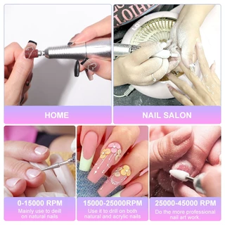 Nail.Girl เครื่องเจียเล็บไฟฟ้า เครื่องเจียรเล็บ 45,000RPM มืออาชีพ ตะไบไฟฟ้า เครื่องเจียรเล็บไร้สาย ขัดเล็บด้วยไฟฟ้า