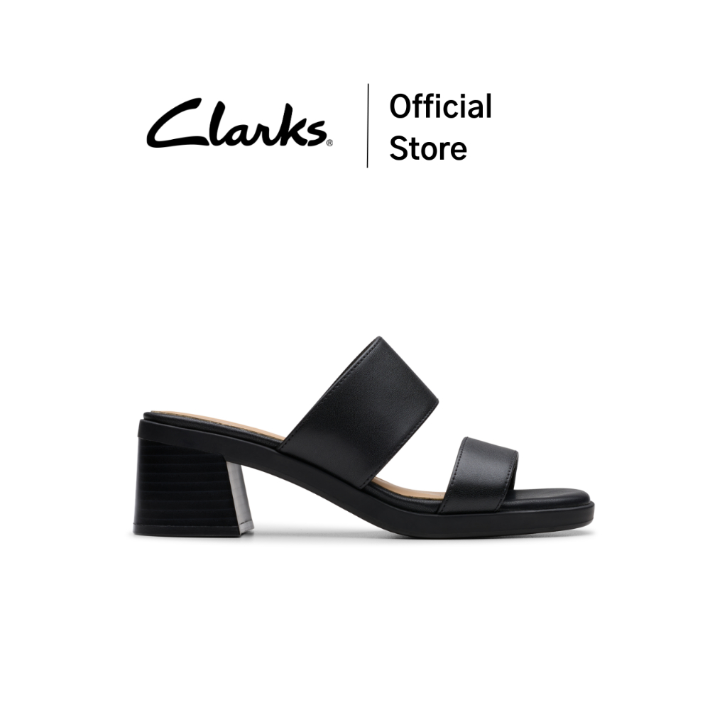 Clarks รุ่น JAYLAN DUSK สี BLACK LEATHER รองเท้าแตะส้นสูงผู้หญิง รองเท้าส้นสูงไซส์ 35.5 หนังแท้ คุณภาพดี ใส่สบาย
