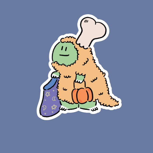 Jurawrsic สติกเกอร์ไดคัท PVC กันน้ำ die-cut ขนาด 5.4x6.7ซม. ไดโนเสาร์ trick or treat halloween ฮาโลว