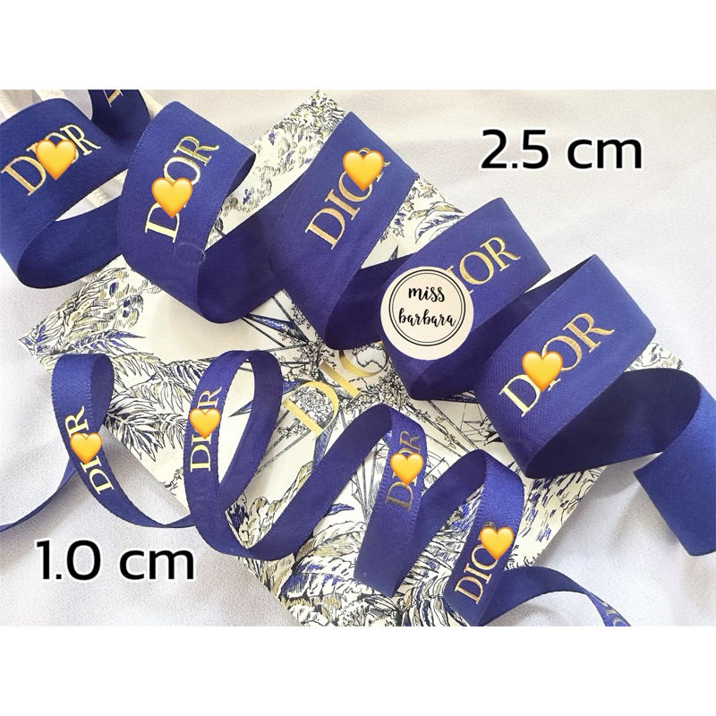 ริบบิ้น Dl0R ของแท้ สีน้ำเงิน มี2 ขนาดให้เลือก คอลเลคชั่นปลายปี 2022
