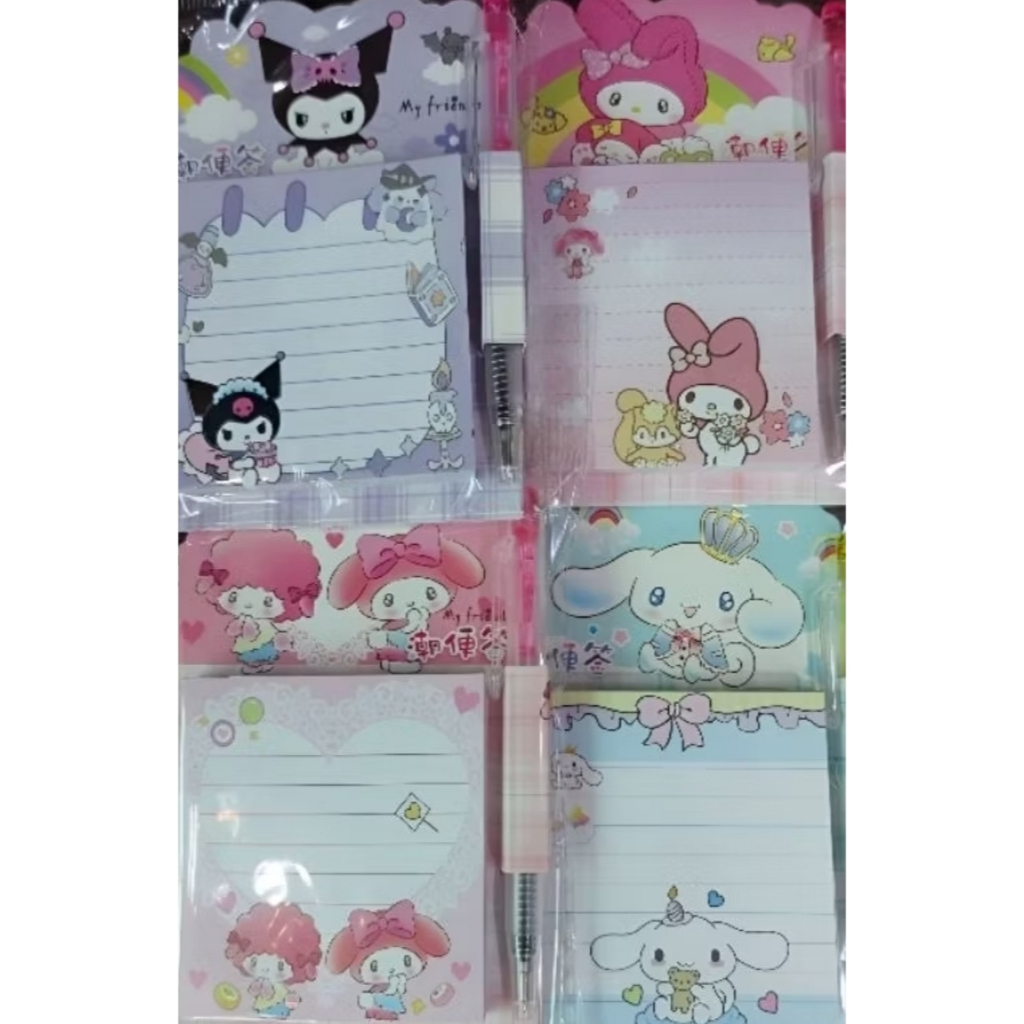กระดาษโน๊ตลายน่ารัก พร้อมปากกา Postit sticky note