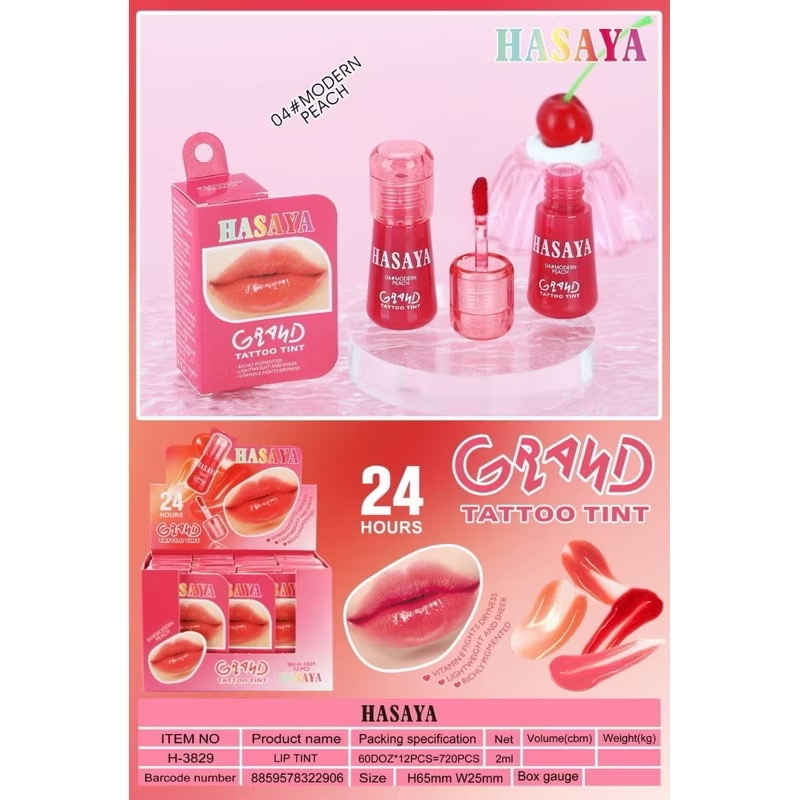 Hasaya Girl grand tattoo tint (H3829) ฮาซายา เกิร์ล ลิปทินท์ ให้ความชุ่มชื้น สีชัด ติดทน - รูปที่ 4