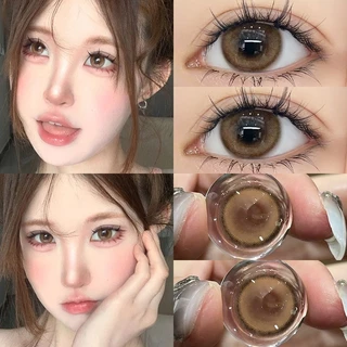 🌷[2คู่ลด8% 3คู่ลด10%] [-1.00~-6.00] Midroo รุ่นแฟชั่นขายดี เลนส์แฟชั่นสีชัด Brown/Grey-14.0/14.5mm รายเดือน