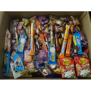 เซตขนม สุ่มขนม100ชิ้น (ใหญ่5บาท40ชิ้น)+(เล็ก1-3บาท60ชิ้น) สุดคุ้มมม