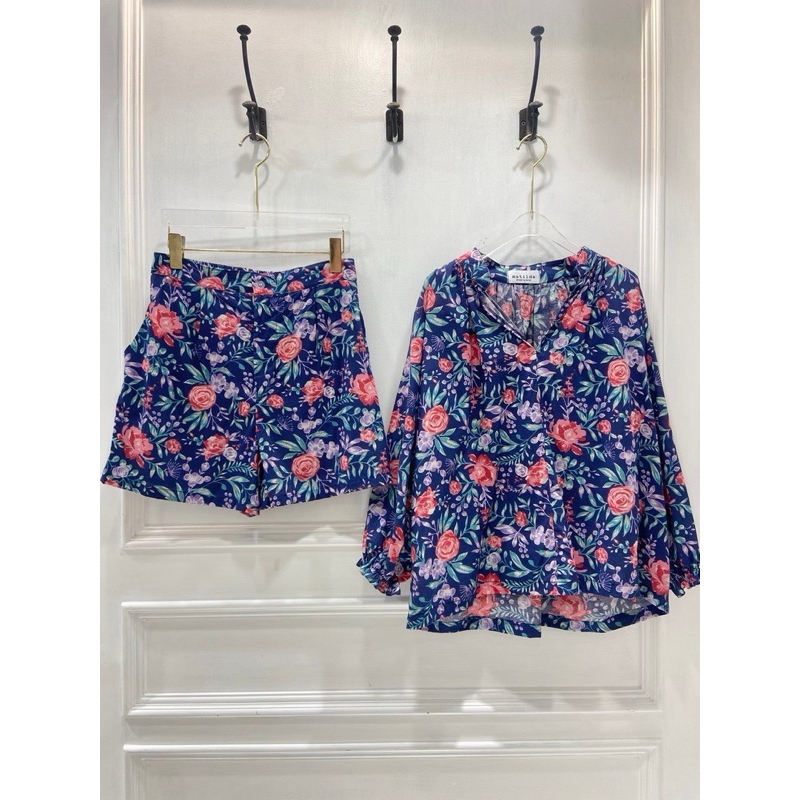 📌ทักก่อนสั่ง📌6020.1 ชุดเซท ผ้าcottonอินเดีย เสื้อคอผ่า แขนยาว อก42“ +กางเกงขาสั้น MTD