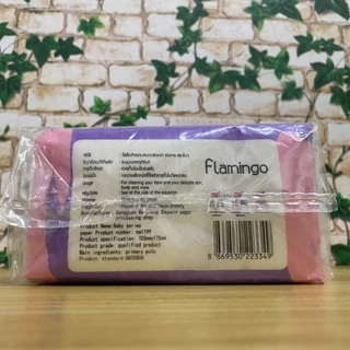 กระดาษทิชชู่ Flamingo แพ็ค5ห่อ( สุ่มลาย) ราคาประหยัด