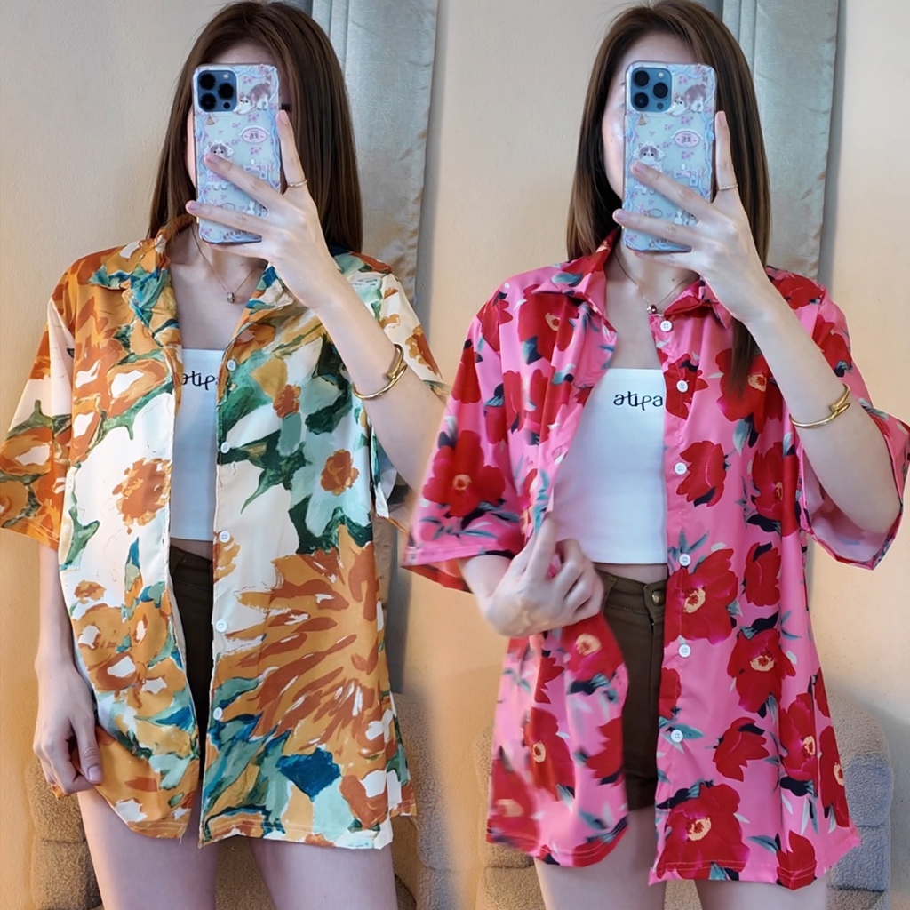 💦เสื้อฮาวาย เสื้อเชิ้ตสงกรานต์ลายดอกรวม 9 ลาย hawaii สไตล์เกาหลี 🚚พร้อมจัดส่งในไทย🚚