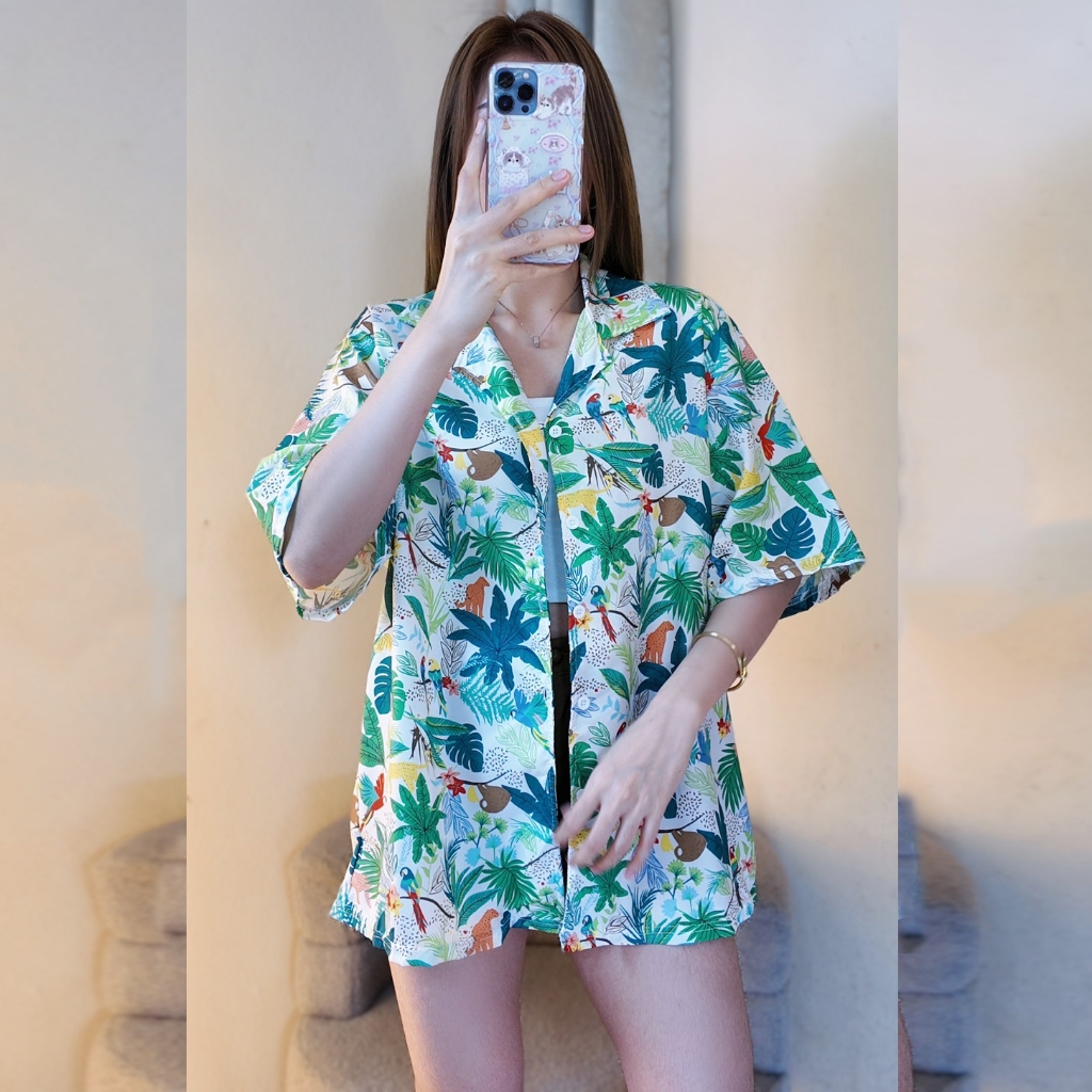 เสื้อฮาวาย เสื้อเชิ้ตสงกรานต์ลายดอกรวม 9 ลาย hawaii สไตล์เกาหลี  พร้อมจัดส่งในไทย ราคา ถูกที่สุด ดีลบีเคเค แกลเลอรีภาพที่ 3