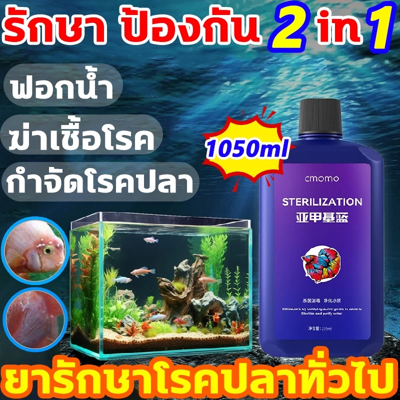 Methylene Blue 2 in 1 ยารักษาและป้องกันโรคปลา ปรับสภาพน้ำใส