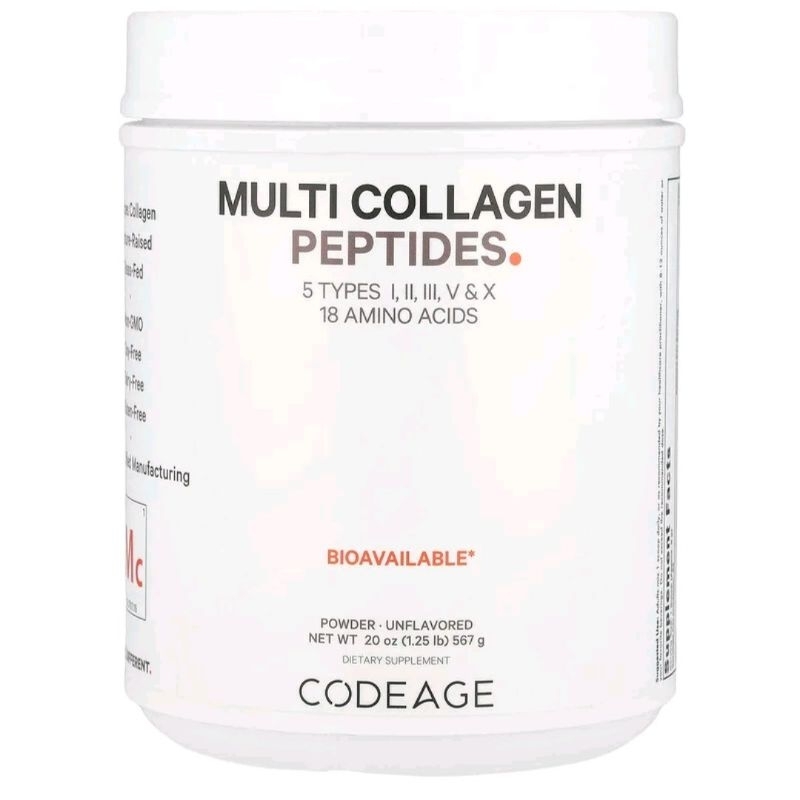 Codeage, Multi Collagen Peptides Powder, Unflavored, 20 oz (567 g)