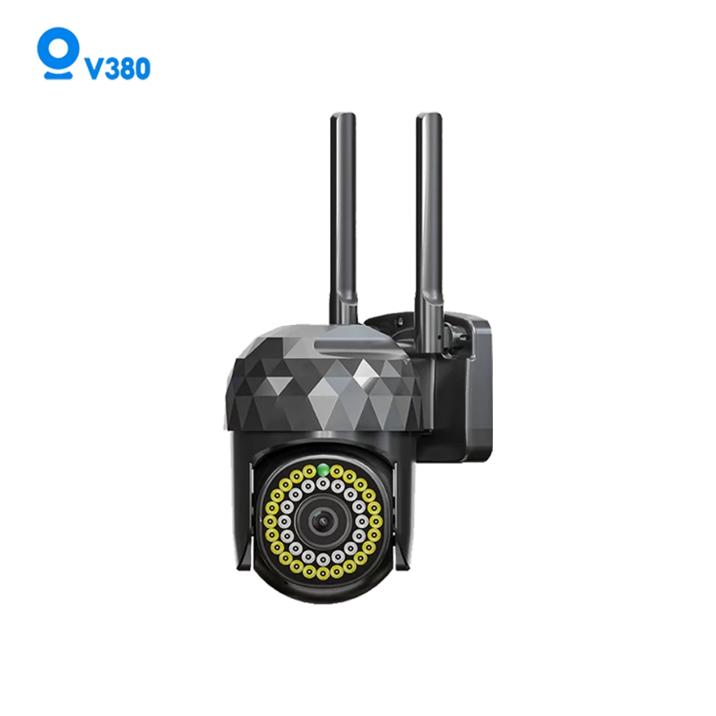 V380 CCTV P1 สีดำ กันน้ำกลางแจ้ง 4MP พร้อมระบบมองเห็นตอนกลางคืน กล้องวงจรปิดไร้สาย IP Camera WIFI