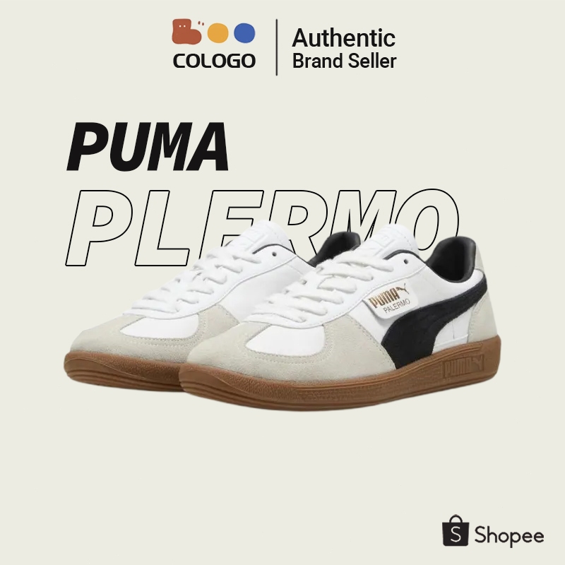 ของแท้ 100% PUMA Palermo Leather Unisex รองเท้าหุ้มข้อต่ำ 396464-01