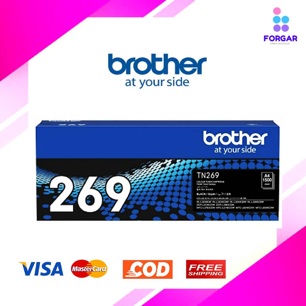 Brother TN-269 BK ตลับหมึกโทนเนอร์ สีดำ Black  ปริมาณการพิมพ์ 5% บน A4  : 1,500 แผ่น