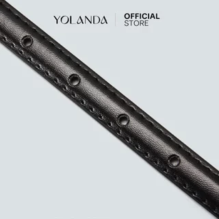 Yolanda เข็มขัดผู้หญิง สไตล์เกาหลี เส้นบาง เข็มขัดหนัง PU หัวทอง ทรงเรียบ สวมใส่สบาย ใส่แล้วดูแพงทันที แมทง่าย FF1609