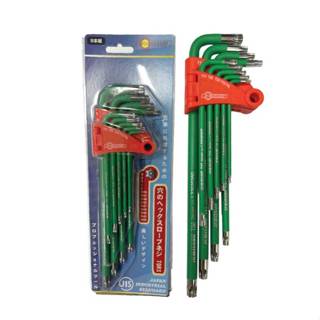 ประแจหกเหลี่ยม 9 ตัวชุด – หัวท็อค มีรู ยาวพิเศษ กันลื่น  HOB…