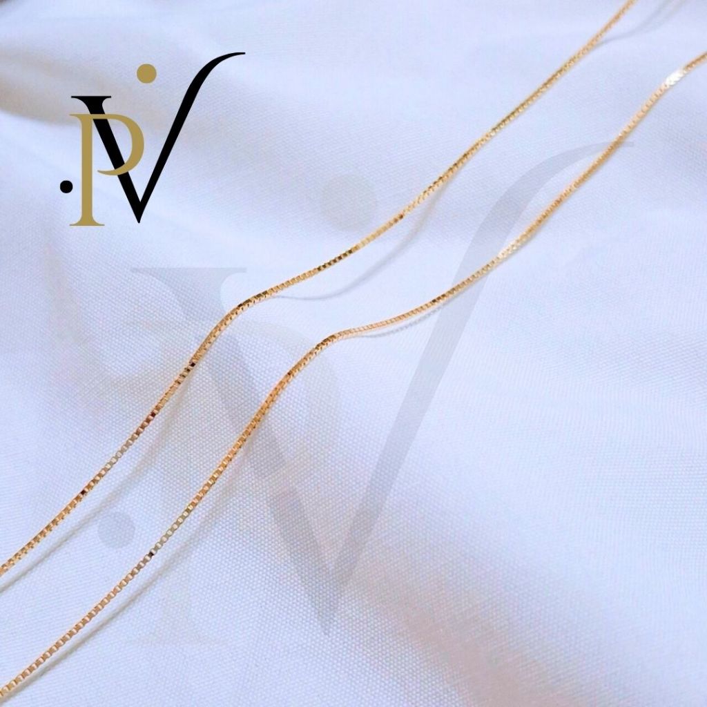 สร้อยคอทองแท้ PV ทองคำแท้ 14k Italy (583) ลายBox มีใบรับประกันจากทางร้าน