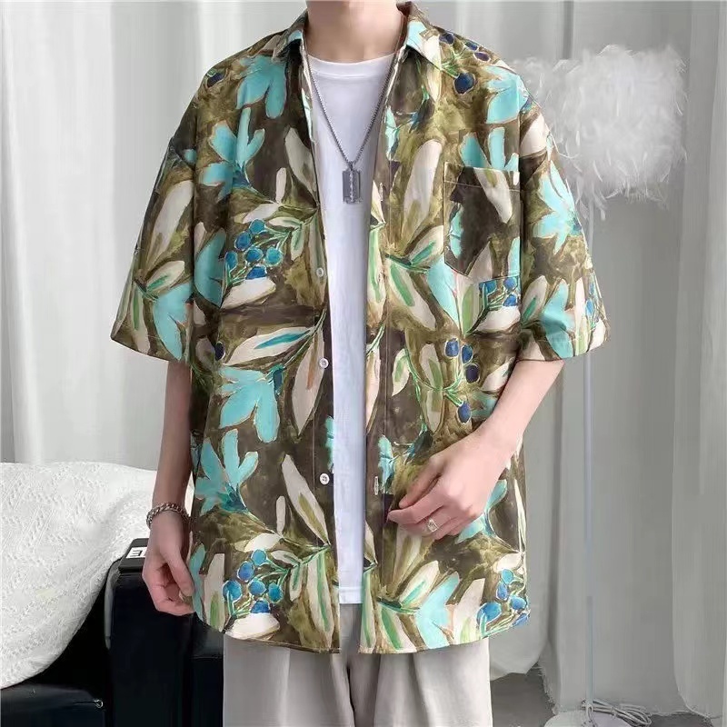 เสื้อเชิ้ตลายดอก เสื้อฮาวาย ใส่ได้ทั้งชายและหญิง ผ้าเบาสบาย ระบายอากาศได้ดี
