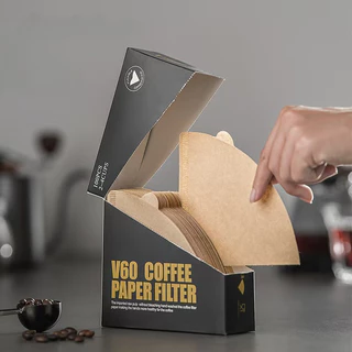 กระดาษกรองกาแฟดริป ทรง V/U หนา 100 แผ่น/กล่อง แบบหนา คุณภาพพรีเมียม