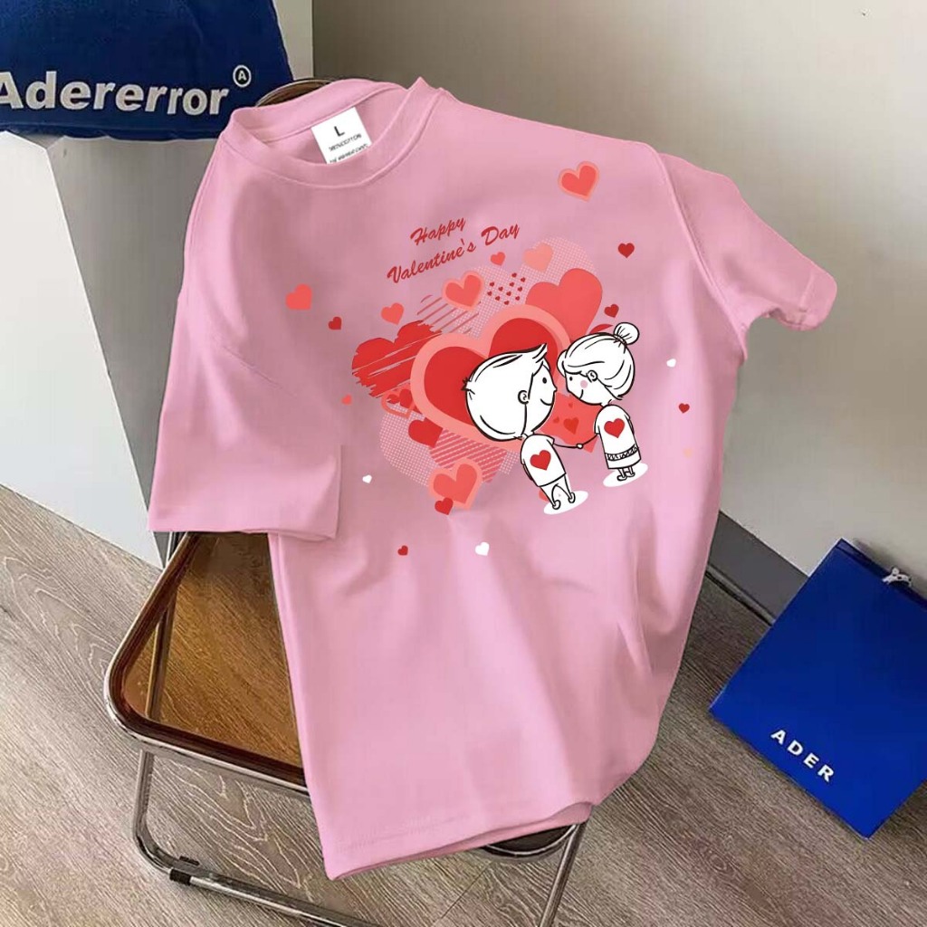 🔥 พร้อมส่ง.BK-1240-SHORT เสื้อยืดแขนสั้น ผ้านิ่มๆนุ่มใส่สบาย ใส่ได้ทั้ง ญ/ช ลาย Valentine'sDay มาใหม่เยอะมาก