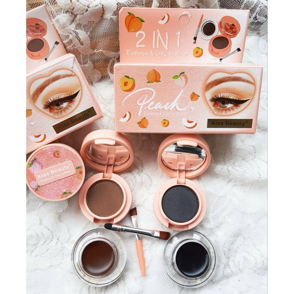 Kissbeauty คิ้วเจลคิสบิวตี้ 2in1 เขียนคิ้ว+อายไลน์ พร้อมแปรง2หัว ติดทนกันน้ำ NO.89174-03