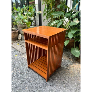 ชั้นวางของ ชั้นตู้เย็น ไม้สัก 50*50*80 cm. ชั้นวางตู้เย็นเล็ก ใส่ตู้เย็น 1.7 คิวได้ ด้านบนสามารถวางไมโครเวฟได้